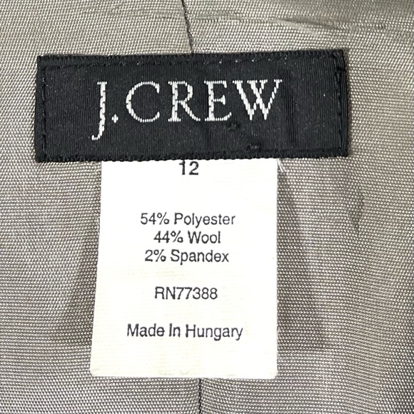 Vintage J.Crew Womens Blazer Size 12 Gray Wool Blend one button - Picture 7 of 12